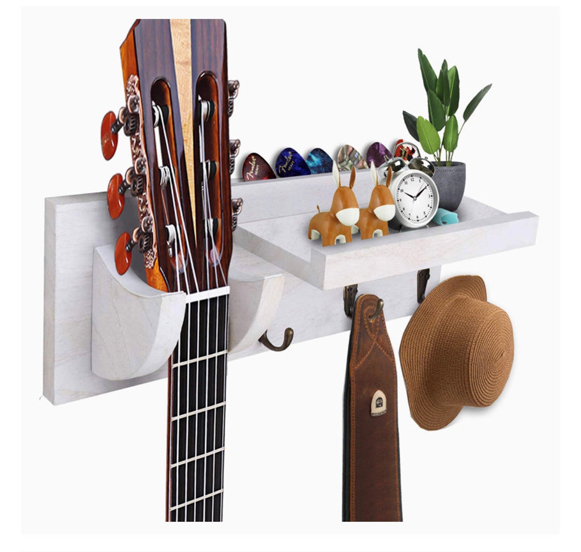 Guitar Wooden Wall Hanger By Bohemian Sounds – White – H&J Liquidators ...