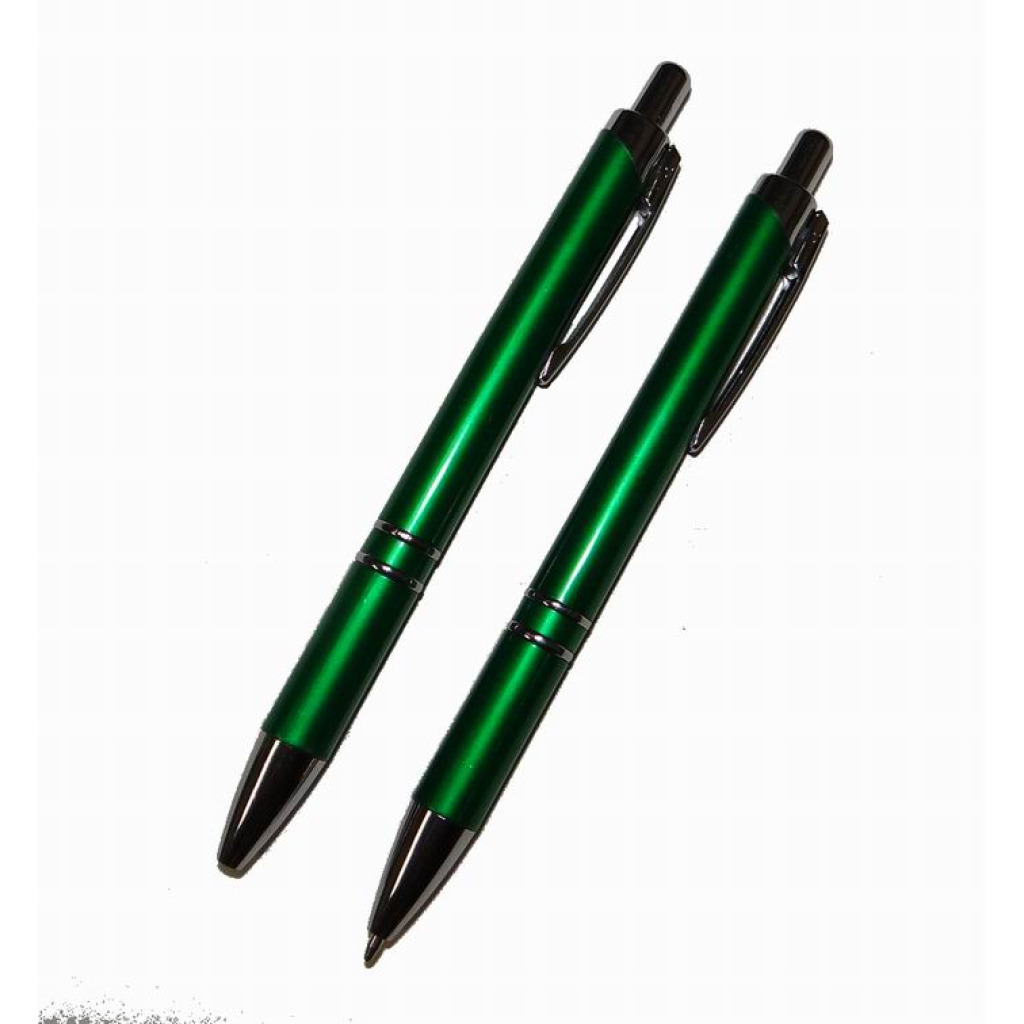 Buy Sleek 2-ring Green Barrel Pens with Matte Finish Cheap | H&J