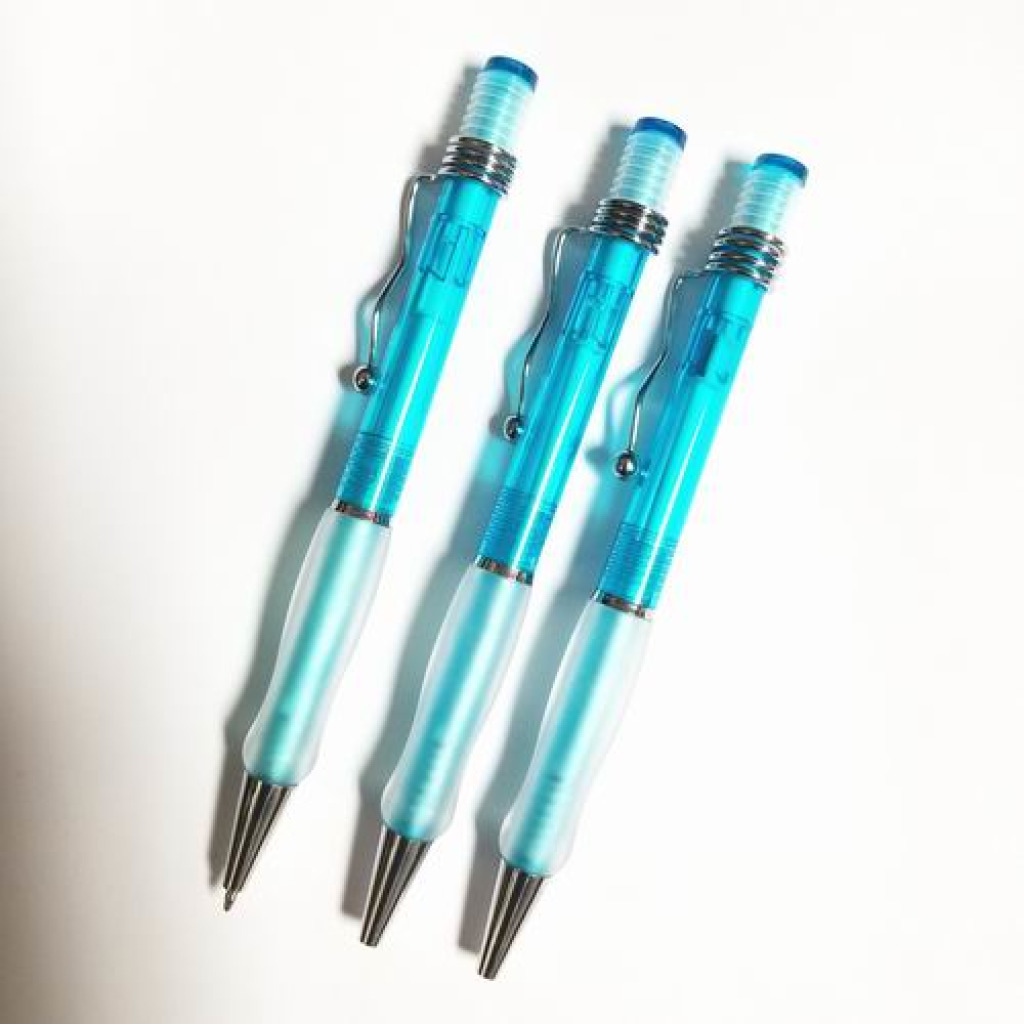 Buy Translucent Aqua Squiggle Plastic Retractable Pens – Black Ink ...