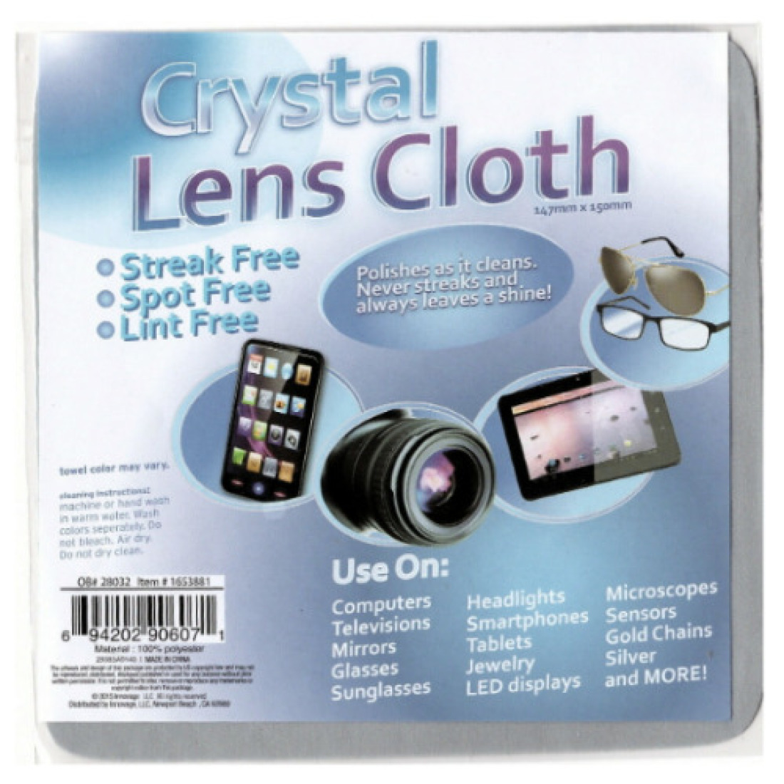 Buy Bulk Sale - Crystal Lens Cloth - High Quality Washable Reusable ...