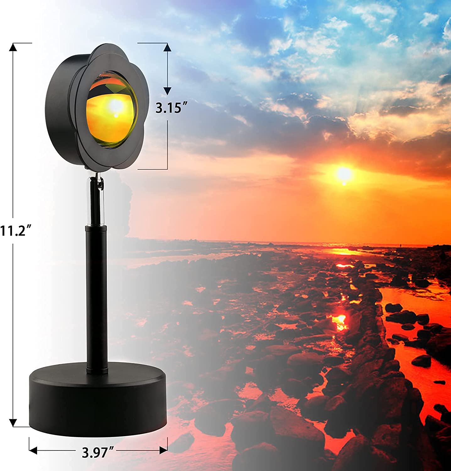 Buy Sunset Projection Lamp, 180 Degree Rotation Sunset Light, USB