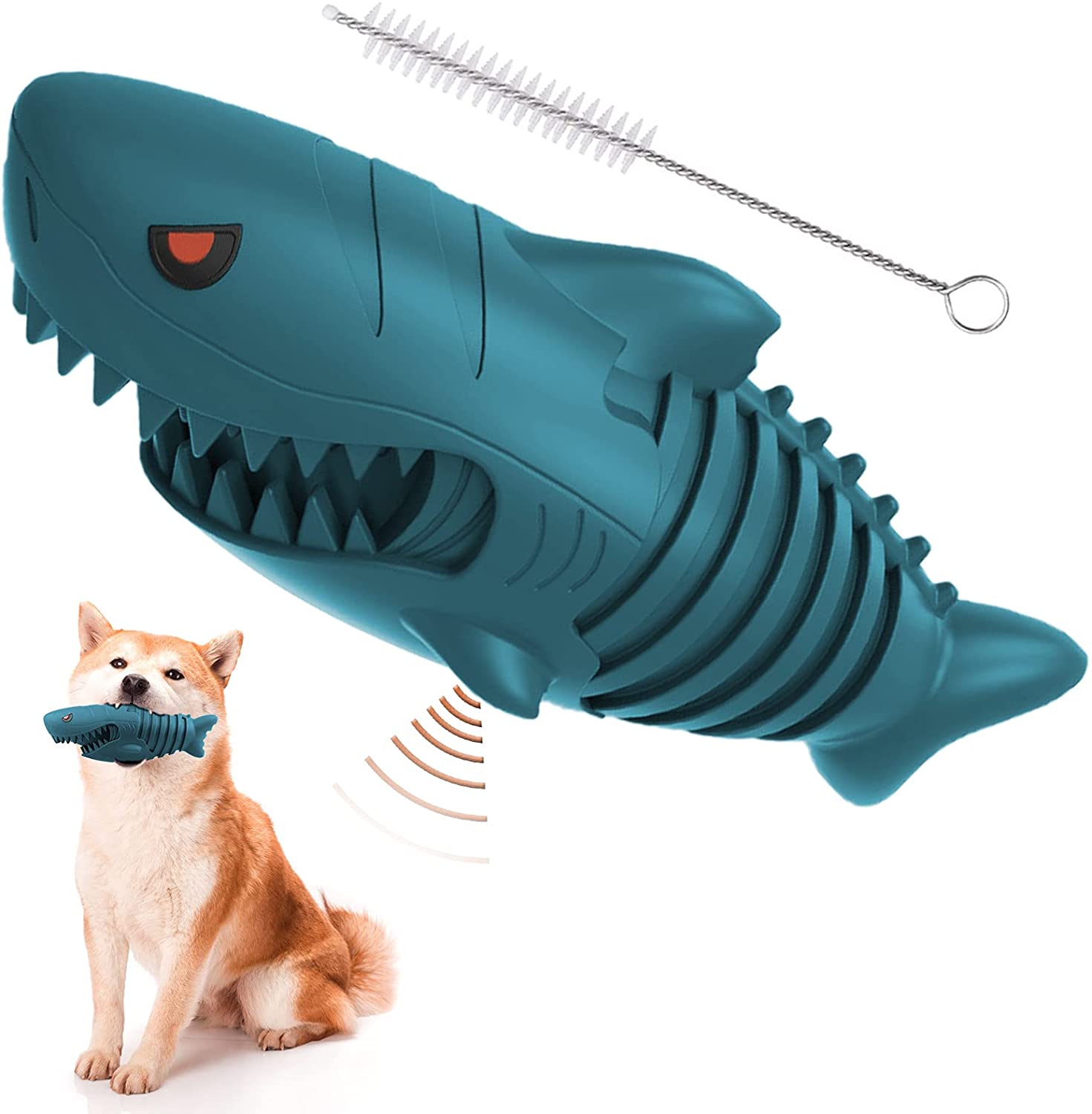 rubber shark dog toy