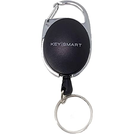 KeySmart Key Ring Clips - Round Carabiner Clip, Stainless Steel, Quick Release Keychain, Key Chain Hooks for Car Keys